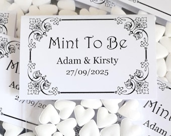 Personalised Wedding Favours - Mint To Be - White Mint Hearts