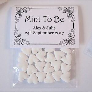 Personalised Wedding Favours Mint To Be White Mint Hearts image 4