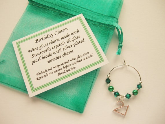 Birthday August 16th//18th//21st//30th//40th//50th//60 Peridot Wine Glass Charm