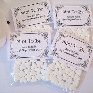 Personalised Wedding Favours Mint To Be White Mint Hearts image 3