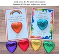 Rainbow Chocolate Heart Gift Personalised Favour - Love You - birthday / teacher / NHS / Care worker / key worker - Mum Dad Nan Grandad
