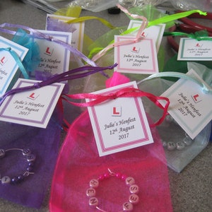 Personalised Hen Party Favours Name Wine Glass Charms Hen Night / Bride To Be / Team Bride / Wedding Favour image 5