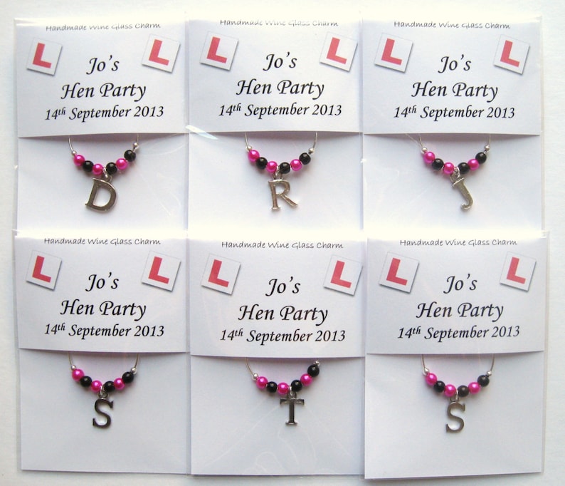 Personalised Hen Party / Hen Night Favours Wine Glass Charms Etsy