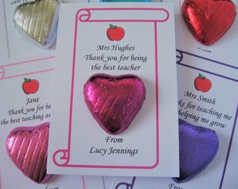 Teacher / Teaching Assistant / Nursery - Thank You Gift - Single Chocolate Heart