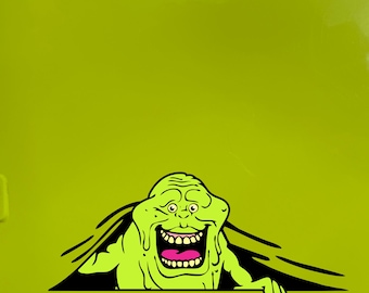 Sticker Slimer Peeking Ghostbusters (version 1)