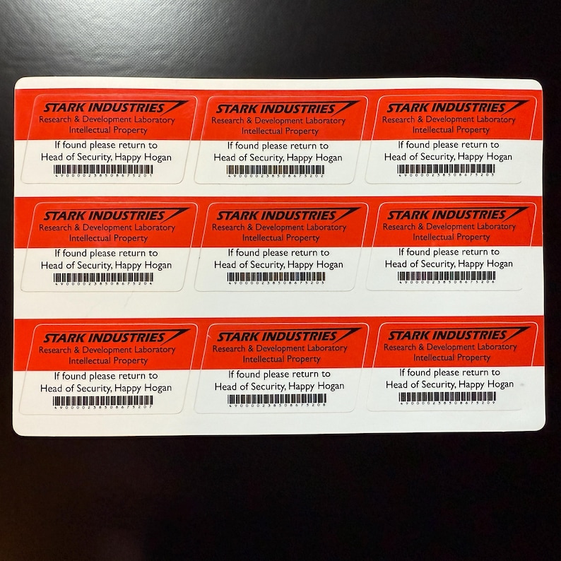 Sticker Poperty Asset Stark Industries Property Asset Decals - Etsy