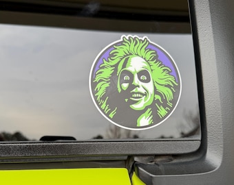 Décalcomanie en vinyle Beetlejuice (4 x 4 po.)