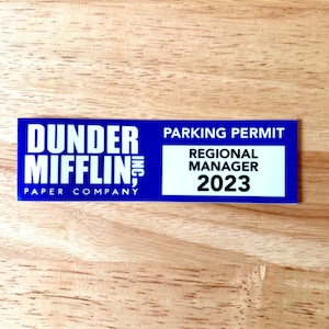 Dunder Mifflin “Regional Manager” parking decal