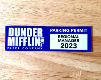 Dunder Mifflin “Regional Manager” parking decal