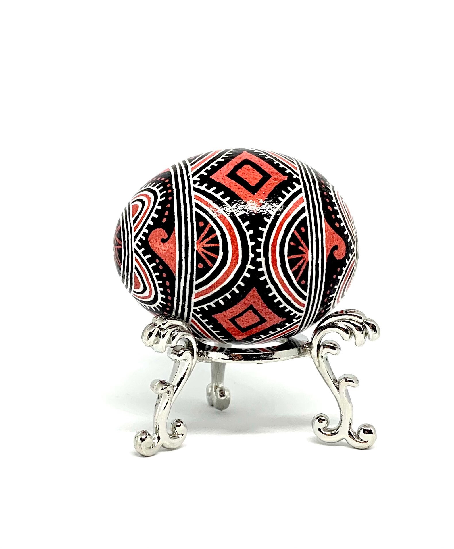 Traditional Trypillian Pysanka Egg Ornament. Ukrainian Gift Idea. White ...