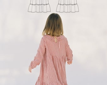 Girls Tiered Dress Sewing Pattern | Betty Dress PDF | Beginner Friendly Collar Option