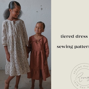 Tiered Boho Dress Sewing Pattern for Girls The Betty Girl Pattern PDF Sewing Pattern image 1