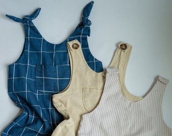 Children's Overalls Beginner Sewing Pattern | Digital Download Sewing Pattern | Rhodes Overalls for Children