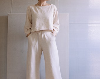 Women's Lounge Set Sewing Pattern | PDF Sewing Pattern | Ada Lounge Set | Top and Pants Beginner Sewing