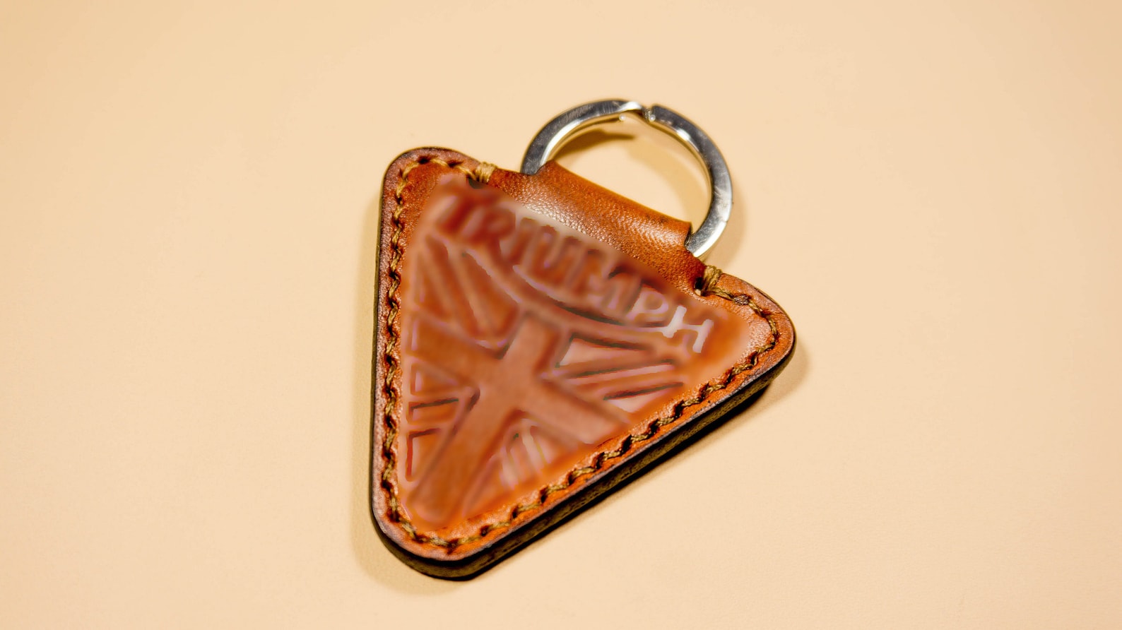 Leather Keychain for Triumph Motorcycles LIGHT BROWN Etsy