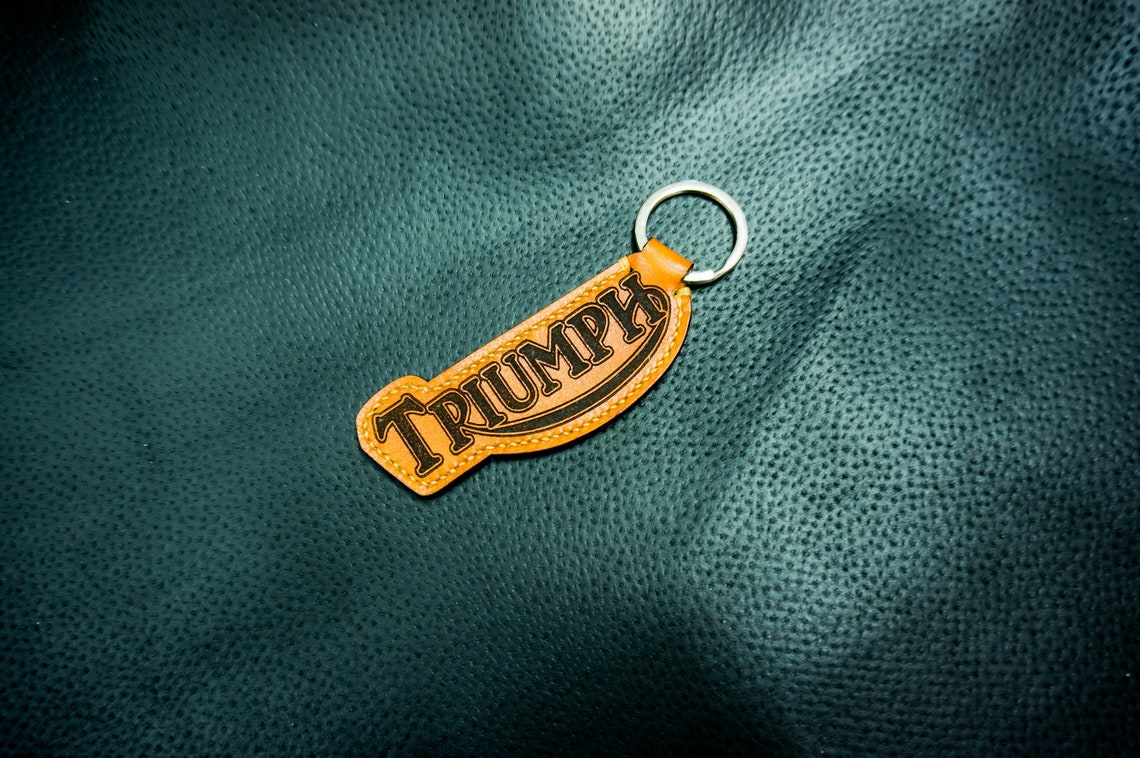 Leather keychain for Triumph Motorcycles permanent laser Etsy