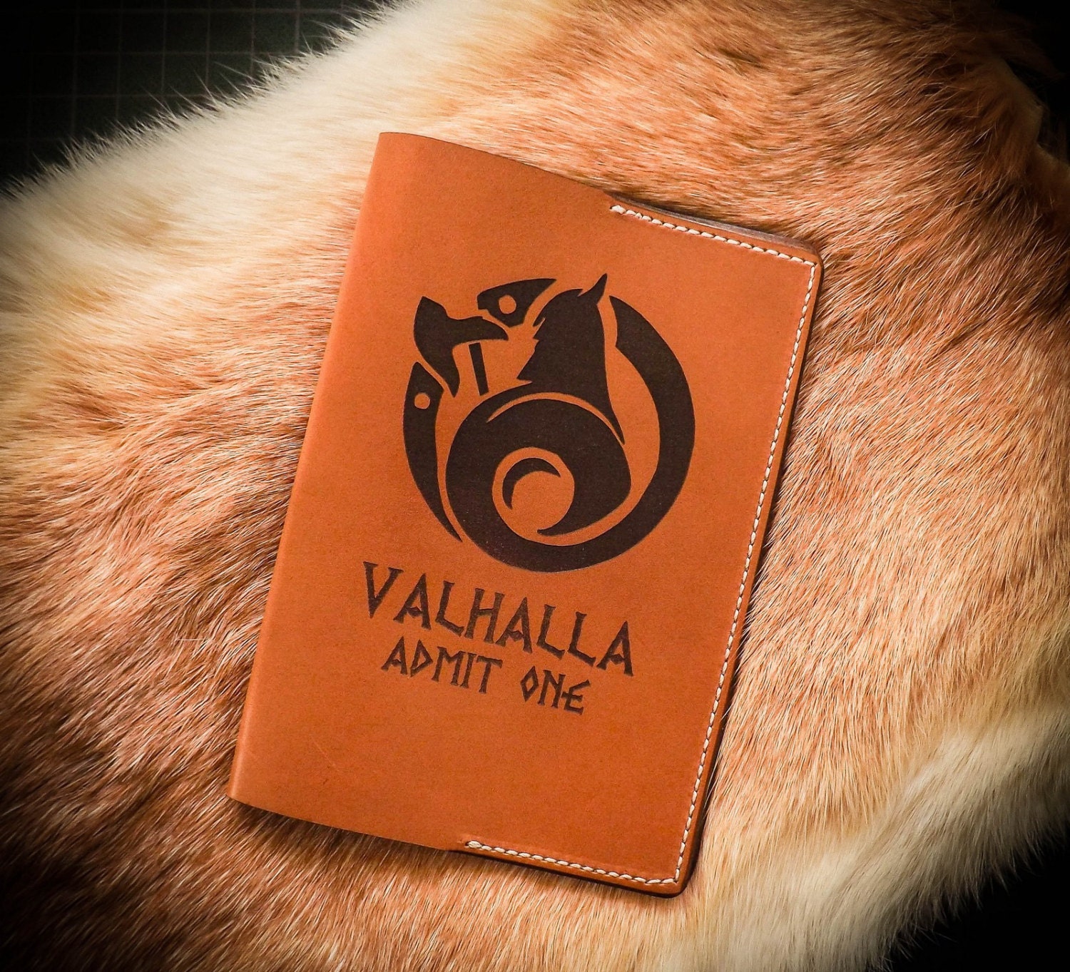 Leather passport cover Valhalla Etsy