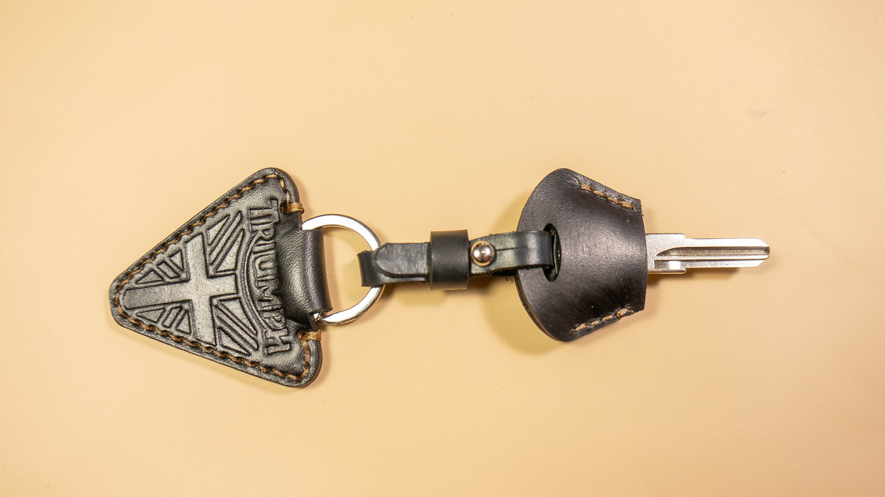 Leather keychain for Triumph Motorcycles embossed logo Etsy