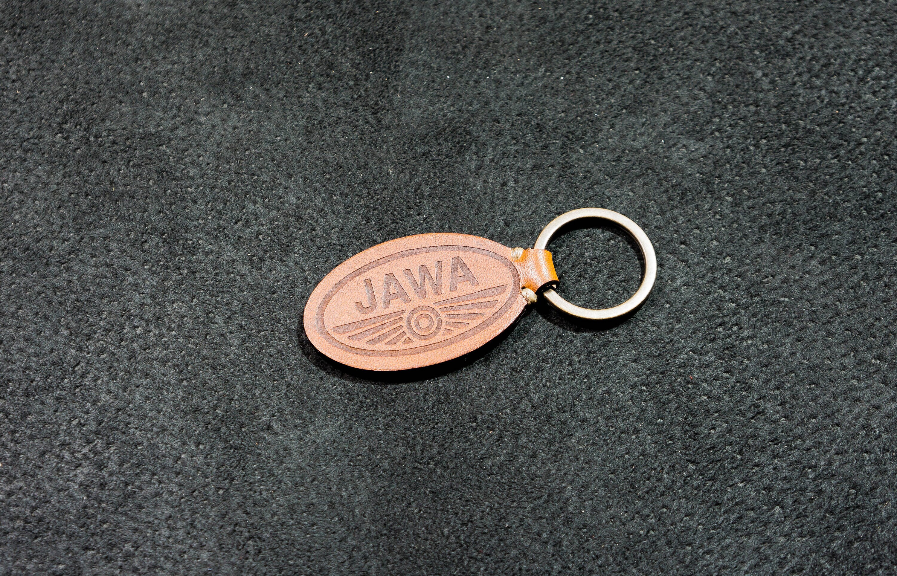 Full grain Leather keychain for Jawa Motorcycles LIGHT BROWN Etsy
