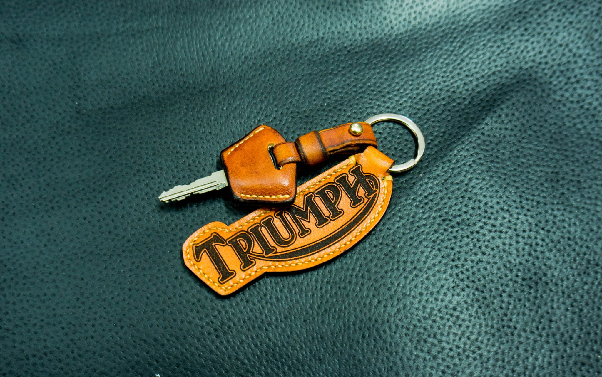 Leather keychain for Triumph Motorcycles permanent laser Etsy