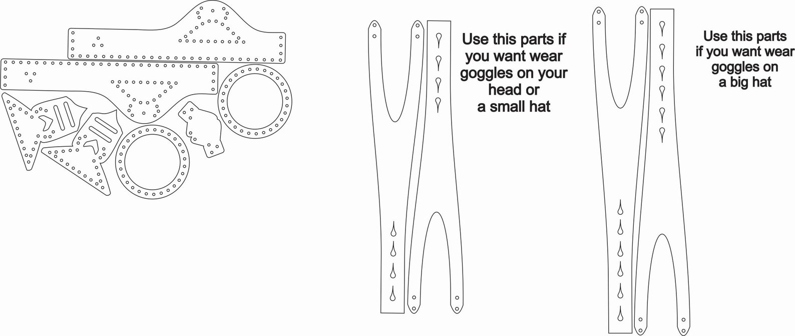 Steampunk leather goggles. PDF Pattern and full vector for Etsy