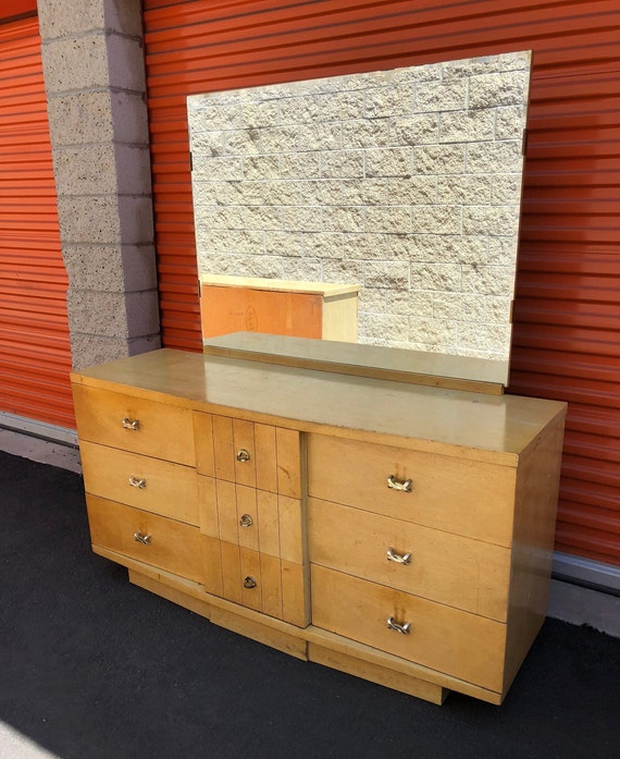 kent coffey dresser Mid-Century Kent Coffey Continental Nightstand and Dresser in Gray Lacquer