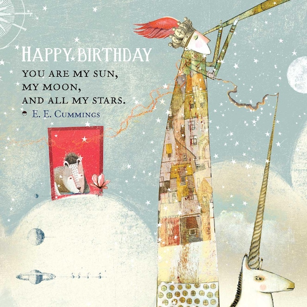 Tarjeta Sacredbee 579 Tarjeta de cumpleaños "Todas mis estrellas"