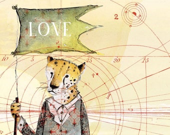 Sacredbee Postcard Valentine The Cheetah