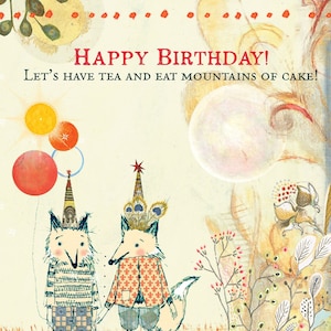 Sacredbee Card 437 Thé et gâteau - Carte d'anniversaire