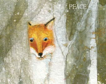 Sacredbee Holiday Fox Peace Postcard