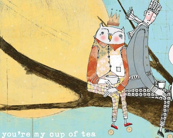 Sacredbee Card 102 CUP OF TEA by Pamela Zagarenski