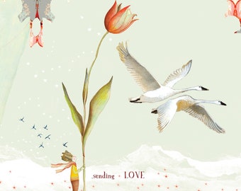 Sacredbee Card 569 Sending love (set of 6)