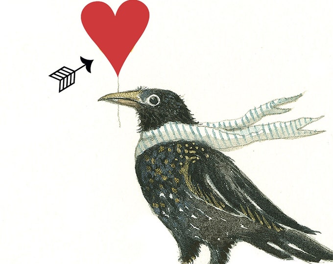 Sacredbee Postcard Love From A Crow - Etsy