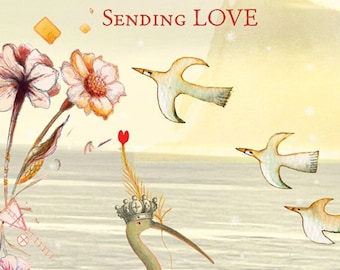 Sacredbee Postcard sending Heron