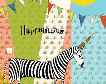 Sacredbee Card 119 Zebra BIRTHDAY