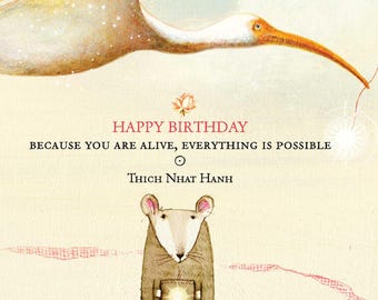 Sacredbee Card 590 Alive Mouse Birthday Card