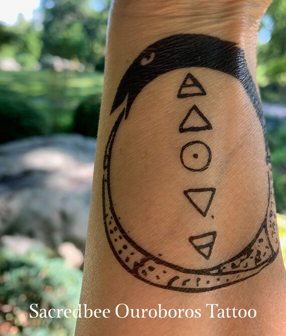 Sacredbee Tattoo Ouroboros Temporary Tattoo Etsy
