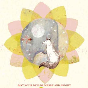 Carte postale Sacredbee joyeux et éclatant renard