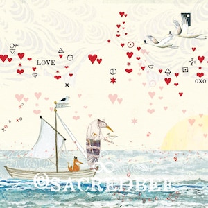 Carte postale Sacredbee Pamela Zagarenski La mer de l'amour