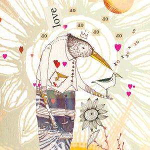 Carte postale Sacredbee Oiseaux à plumes - Pamela Zagarenski