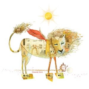 Sacredbee cards, Sacred Bee Cards, Best selling cards US, best sellers, unique thank you card, card with a lion, thank you lion