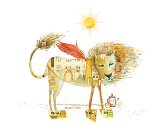 Sacredbee PostcardWindy Lion Thank You
