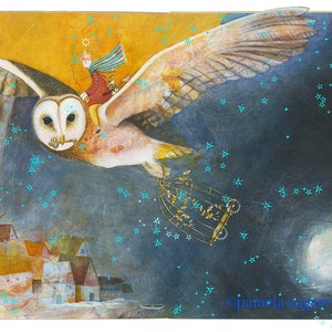 Sacredbee Print - Archival Art From Picture Book THE WHISPER The Owl