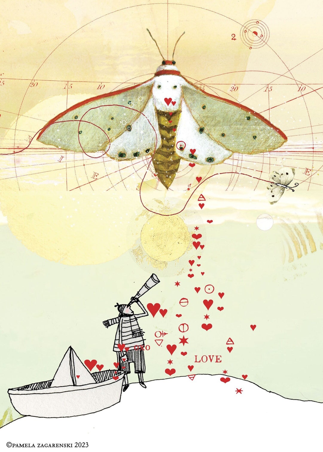 Sacredbee Postcard Love Moth - Etsy