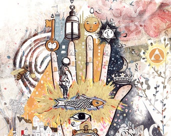 Sacredbee Print Hand of Mysteries Archival