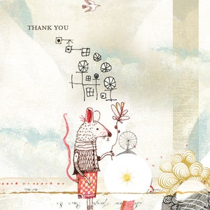 Carte postale Sacredbee petite souris Merci