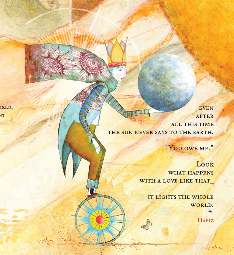 Sacredbee, sacred bee, sacredbee cards, Hafiz Quotes, Pamela Zagarenski, best selling cards, card for gardener, gift for gardener, spiritual card, Top selling cards USA, best cards USA, top rated cards, five star cards, Love like that