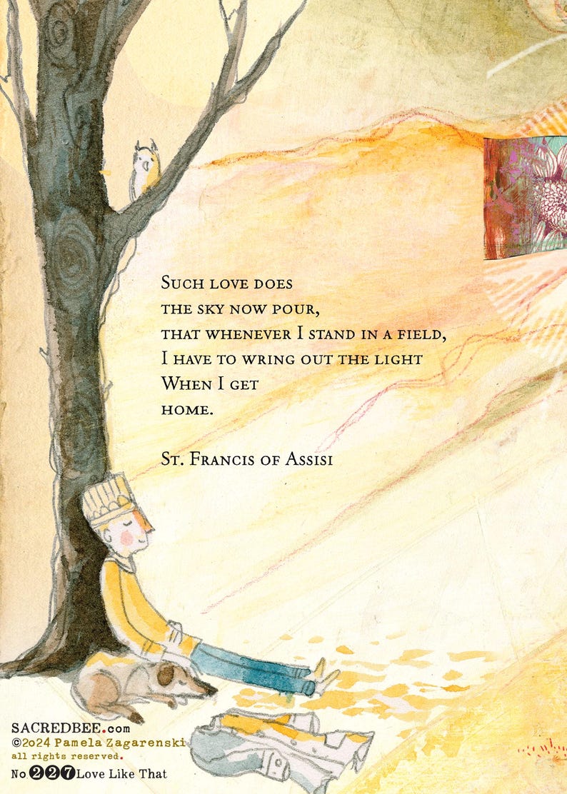 Sacredbee, sacred bee, sacredbee cards, Hafiz Quotes, Pamela Zagarenski, best selling cards, card for gardener, gift for gardener, spiritual card, Top selling cards USA, best cards USA, top rated cards, five star cards, st francis of assisi quote