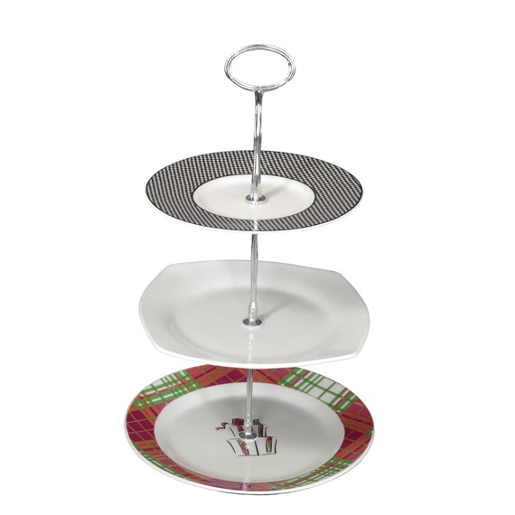 Mini Dessert Stand | Pink, Red & Green Cake Stand | Christmas Decorations | Bridal Shower Gift for Her | Christmas Gift
