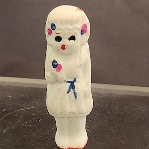 Vintage Japan Penny Doll – Hand-Painted Frozen Charlotte Style Bisque Doll – 2&quot; Tall